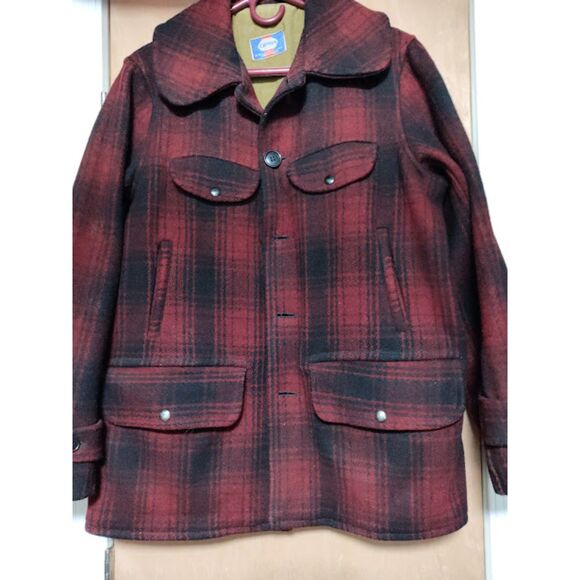 Vintage Carter's Red & Black Wool Hunting Coat Measures Approx. 21" x 31" - Picture 2 of 8